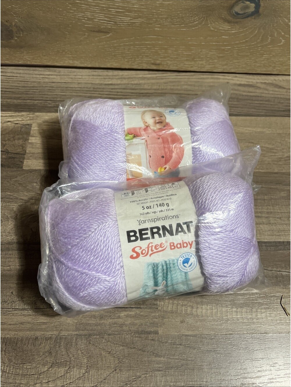 Bernat Softee Baby Yarn Lot 2 Soft Lilac 5oz 362yd Acrylic Light #3